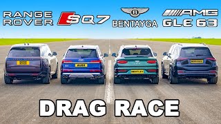 New Range Rover V8 v AMG v Audi v Bentley DRAG RACE [upl. by Jerrol111]