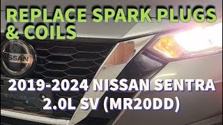 20192024 NISSAN SENTRA 20L Replace Spark Plugs and Ignition Coils [upl. by Atrebor]