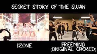 IZONE  SECRET STORY OF THE SWAN with Original Coreography  COMPARISON [upl. by Manlove]