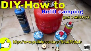 DIYHow to refill camping gas canister [upl. by Anilrac]