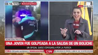 AGRESIÓN POLICIAL en MAR del PLATA una JOVEN fue GOLPEADA a la SALIDA de un BOLICHE [upl. by Hsreh]