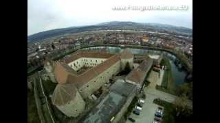 Aerial video of Fagaras mediaval fortress  quotCetatea Fagarasuluiquot [upl. by Reeba703]