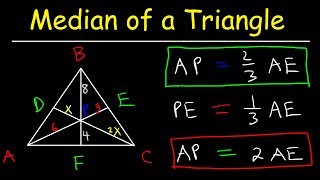 Median of a Triangle Formula Example Problems Properties Definition Geometry Midpoint amp Centroi [upl. by Bascomb]