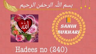 🧡📙🧡 Sahih Bukhari  Hadees Mubarak  No 240 Hadith Pak in Urdu  Islam Ki sunahri bathain 🌹 [upl. by Esekram]