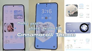 Make your phone aesthetic  Cinnamoroll Theme  Widget icons setup and customization  Jeon Milabu [upl. by Gannon]