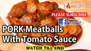 The best PORK MEATBALLS with TOMATO SAUCE RECIPE  Simple and Easy Pork meatballs  BOLABOLA Recipe [upl. by Sneed]