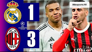 Real Madrid Vs Ac Milan Extanded Highlight All Goals  Champions League Round 4 [upl. by Vivia]