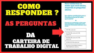 RESPONDER O FORMULÃRIO DA CARTEIRA DE TRABALHO DIGITAL [upl. by Rennob]