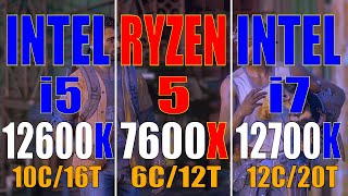 INTEL i5 12600K vs RYZEN 5 7600X vs INTEL i7 12700K  PC GAMES BENCHMARK TEST [upl. by Drarig]