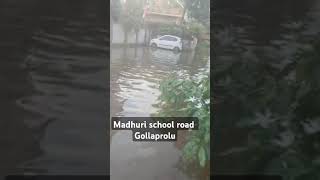 Madhuri school  road  gollaprolu 2024  floods YouTube shortsyoutubeshorts youtubevideos [upl. by Oiliduab]