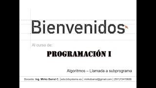 Programación I  Llamada a subprograma [upl. by Branham258]