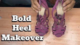 Stunning High Heel Transformation Purple to Red amp Black Makeover [upl. by Samau]