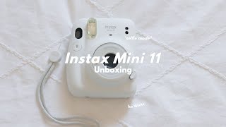 Fujifilm Instax Mini 11 Ice White 🤍 Unboxing  Set Up asmr [upl. by Hale]