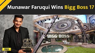 Bigg Boss 17 Winner Munawar Faruqui Lifts The BB 17 Trophy Beats Abhishek Kumar [upl. by Urbannai141]