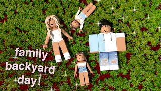 Family Backyard Day  Roblox Bloxburg Roleplay [upl. by Millburn]