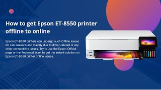 How to fix Epson ET 8550 printer offline problem  Change Epson printer offline to online [upl. by Ainaznat637]