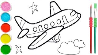 Aeroplane  Aeroplane and Clouds Drawing 🌈 ✈️ [upl. by Fahland]