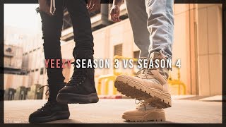 YEEZY SEASON 3 vs SEASON 4 BOOTS  review  on feet [upl. by Charleton853]