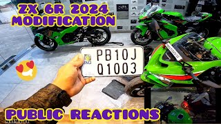 zx6r 2024 modification  zx6r public reaction  zx6r accessories  zx6r 2024 review  zx6r 2024 [upl. by Yrekcaz]