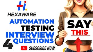 Hexaware automation testing interview questions and answers [upl. by Huoh974]