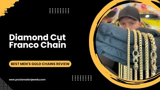 3mm 4mm 45mm 5mm amp 7mm Diamond Cut Franco Chain  Best Mens Gold Chains Review [upl. by Relyuhcs]