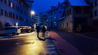 Winter Evening Walkthrough  Feldkirch Austria [upl. by Leahcimrej]