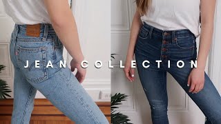 Trying On All My Jeans  Levis and Madewell Denim Collection [upl. by Rivers156]