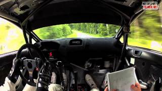 Inboard Frank Tore Larsen Ford Fiesta WRC  Sørlandssprinten SS4 2013  Motorsportfilmernet [upl. by Eiclek]