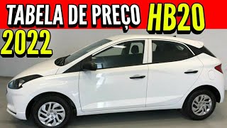 🔴 CONFIRA OS PREÇOS DO HYUNDAI HB20 2022 ATUALIZADOS❗ [upl. by Ailelc]