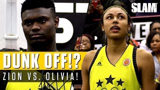 Zion Williamson Battles Olivia NelsonOdoda for Dunk Contest at McDonalds All American Game [upl. by Drewett]