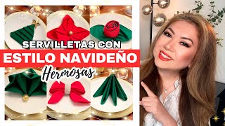 6 IDEAS PARA DOBLAR LAS SERVILLETAS EN NAVIDAD 🎄 [upl. by Budding]