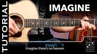 Cómo tocar IMAGINE en guitarra  Tutorial completo acordes y ritmo [upl. by Airtal]