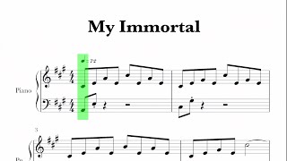 Evanescence  My Immortal Sheet Music [upl. by Paine209]