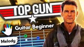 Top Gun Anthem Guitar Lessons for Beginners Harold Faltermeyer Tutorial  Easy ChordsBacking Track [upl. by Pepi]