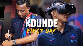 💥 JULES KOUNDE HIS FIRST DAY AT BARÇA 💥 [upl. by Anyalram382]