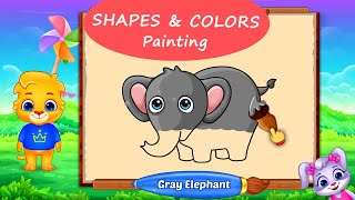 Colors and Shapes 1  Painting empty objects with Lucas and Ruby  RV AppStudios Games [upl. by Monagan]