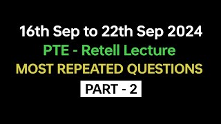 PTE Speaking Retell Lecture Part2 Sep 2024 Exam Prediction  retell Lecture pte beattheptemax [upl. by Ikaz]