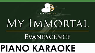 Evanescence  My Immortal  LOWER Key Piano Karaoke Instrumental [upl. by Atcliffe987]