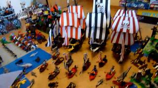 my 2011 LEGO Castle Pirates big Collection Display Setup World City v2 [upl. by Geralda]