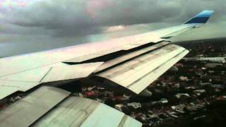 Boeing 747400 heavy aileron use during landing [upl. by Silas990]