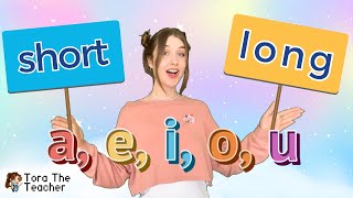 Short and Long Vowel Chant  Sounds and Actions for a e i o u [upl. by Neisa337]