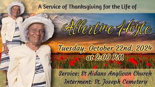 A Service of Thanksgiving for the Life of Albertine Hoyte [upl. by Barty]