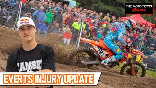 Liam Everts INJURY UPDATE after GNARLY Maggiora crash [upl. by Lleznol360]