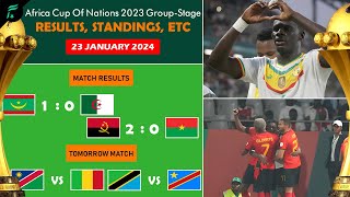 🟢 Mauritania 10 Algeria  Africa Cup Of Nations 2023 GroupStage Results Standings 23 JAN 2024 [upl. by Dnomsad]