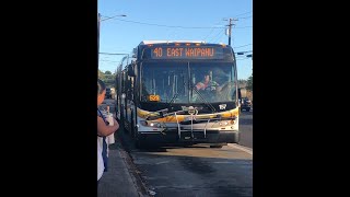 Thebus Honolulu Bus 157 Route 40 East Waipahu New Flyer DE60LFR [upl. by Anivahs]