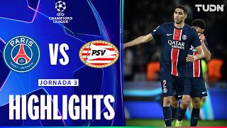 HIGHLIGHTS  PSG vs PSV Eindhoven  UEFA Champions League 2425  TUDN [upl. by Bernadene]