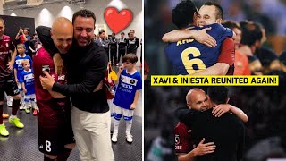 ❤️ Iniesta amp Xavi Shared an Warm Hugs in their Emotional Reunion in Japan [upl. by Notsahc]