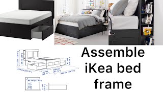 Assemble ikea BRIMNES Queen bed frame assembly [upl. by Aidyn748]