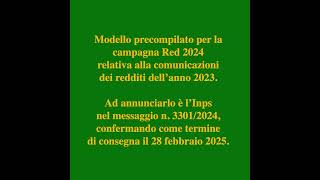 Modello precompilato per Campagna Red 2024 di pensionati e percettori prestazioni legate al reddito [upl. by Erminia52]