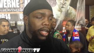 Stiverne vs Arreola scrum Stiverne talks WBC title win Wilder amp more [upl. by Secilu]